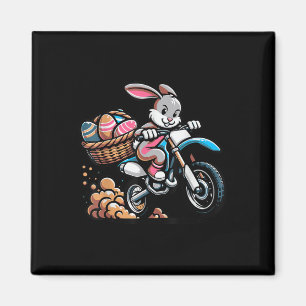 Cool Easter Bunny Motorcycle Happy Easter Day, Di Magnet