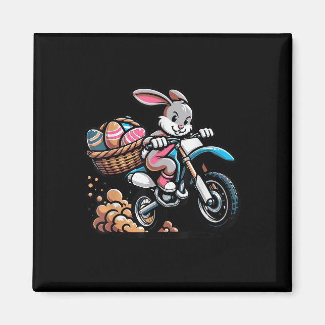 Cool Easter Bunny Motorcycle Happy Easter Day, Di  Magnet (Front)