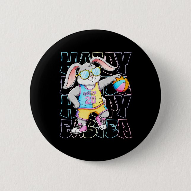 Cool Easter Bunny Sketll Happy Easter For Kids Adu 2 Inch Round Button (Front)
