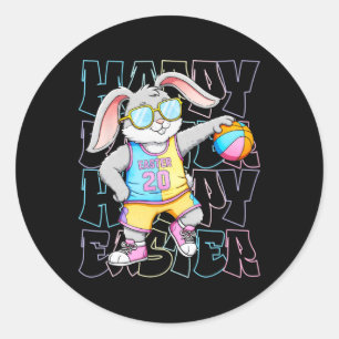 Cool Easter Bunny Sketll Happy Easter For Kids Adu Classic Round Sticker