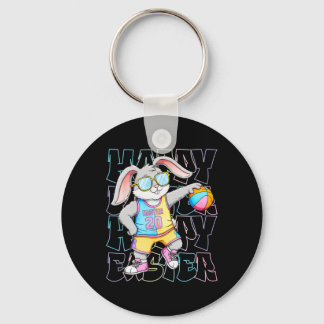 Cool Easter Bunny Sketll Happy Easter For Kids Adu Keychain
