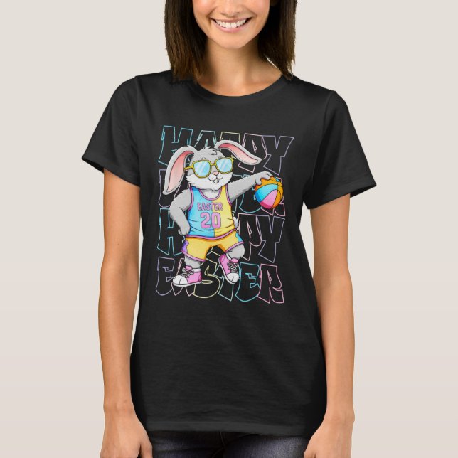 Cool Easter Bunny Sketll Happy Easter For Kids Adu T-Shirt (Front)