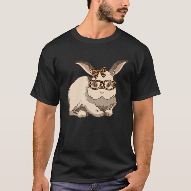 Cool Easter Bunny with Glasses Easter Bunny Cute T-Shirt (Front)