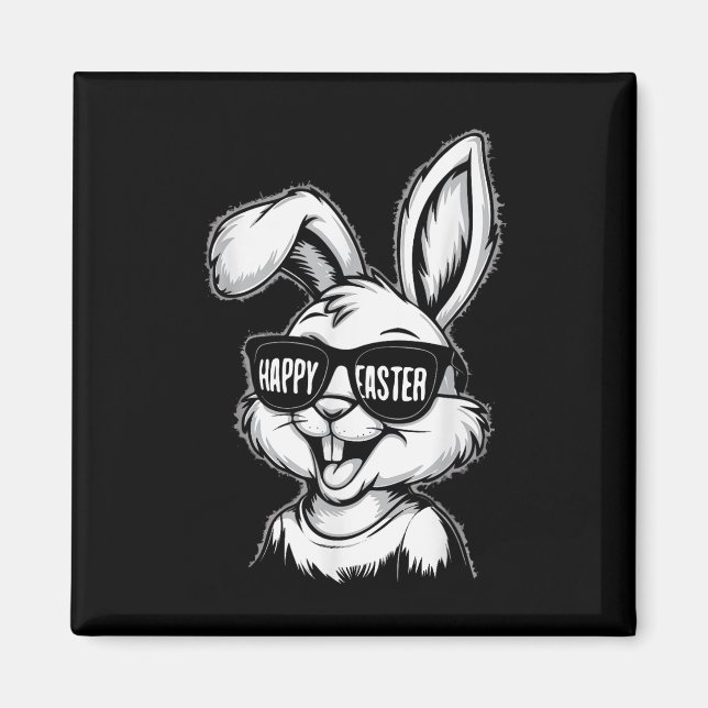 Cool Easter Bunny With Shades Happy Easter Kids Bo Magnet (Front)