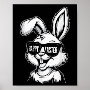 Cool Easter Bunny With Shades Happy Easter Kids Bo Poster