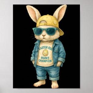 Cool easter bunny with sunglasses for boys teensCo Poster