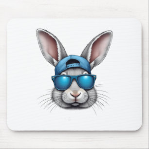 Cool Easter Day Bunny Face With Sungles Men Boys K Mouse Pad