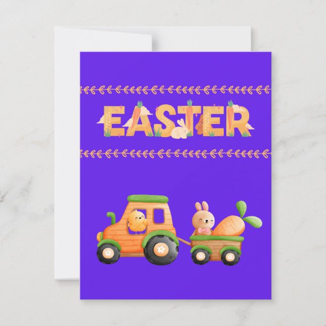 Cool easter design, fun easter design holiday card (Front)