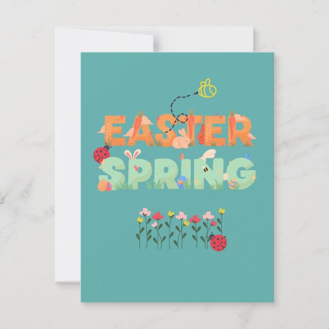 Cool easter design, fun easter design holiday card (Front)