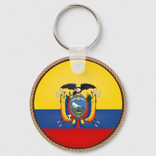 Cool Ecuador Flag Seal Keychain (Front)