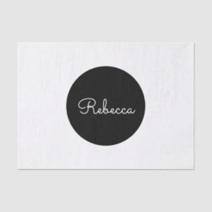 Cool Editable White Script Retro-Modern Design Tissue Paper