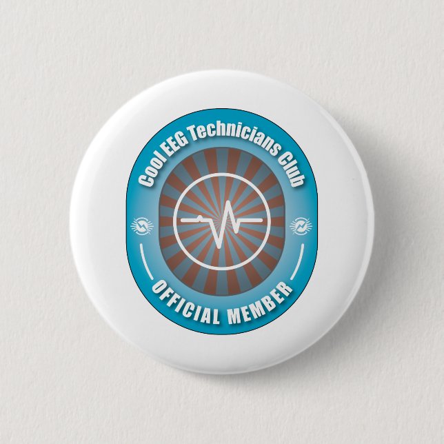 Cool EEG Technicians Club 2 Inch Round Button (Front)
