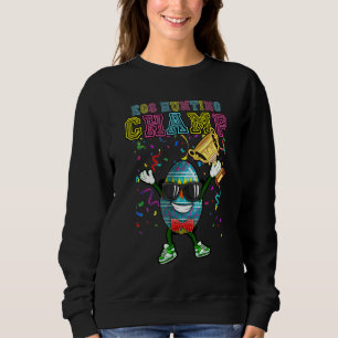Cool Egg Hunting Champion Egg Basket Stuffer Easte Sweatshirt