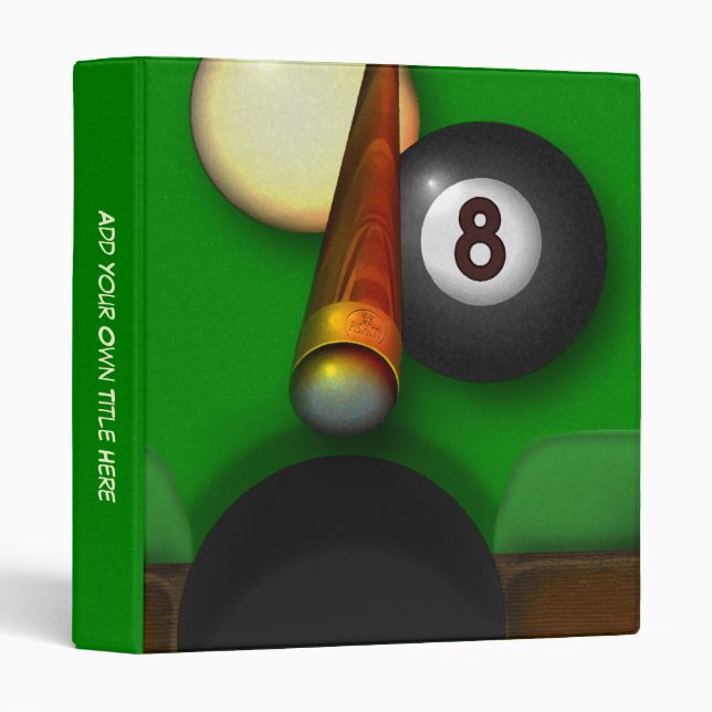 Cool Eight Ball Pool and Billiards Binder (Front/Spine)