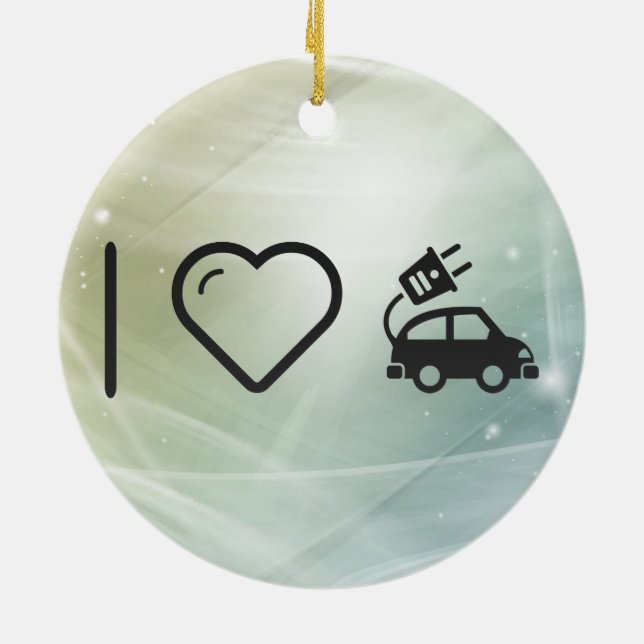 Cool Electric Cars Ceramic Ornament (Back)