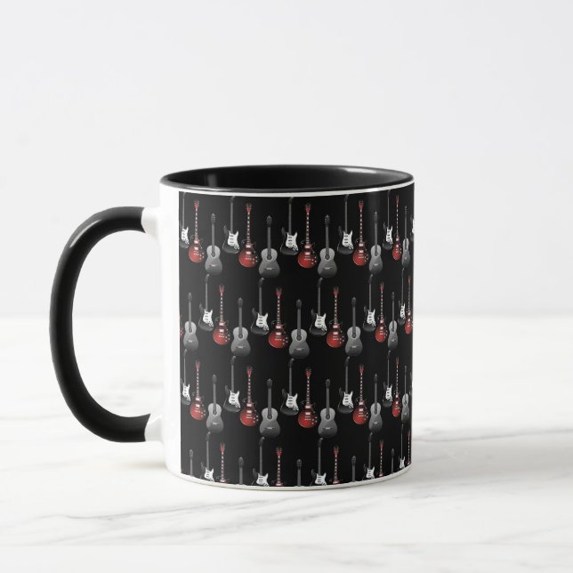Cool Electric Guitars for Music Lovers Gift Mug (Left)
