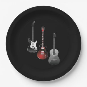 Cool Electric Guitars for Music Lovers Gift Paper Plate