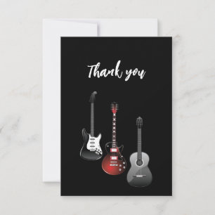 Cool Electric Guitars for Music Thank You Card
