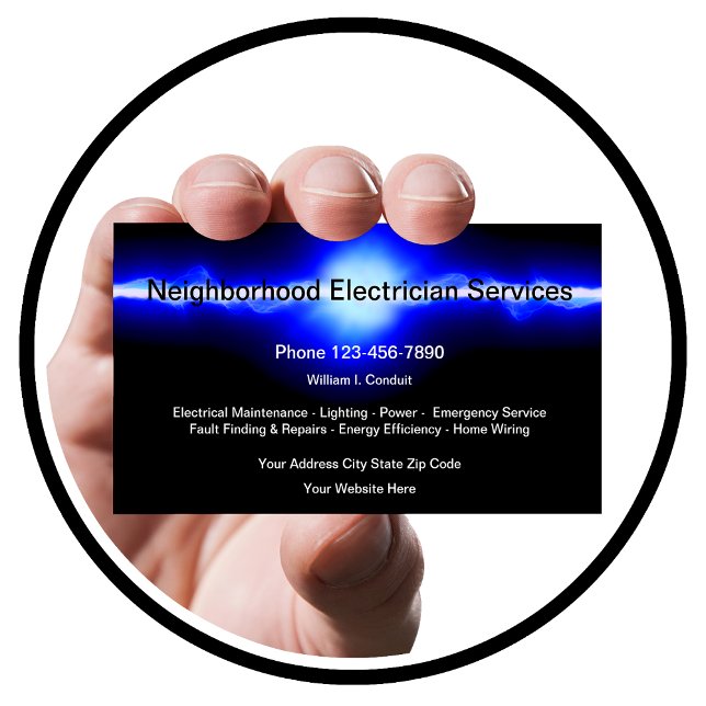 Cool Electrician Electrical Current Business Card (Creator Uploaded)