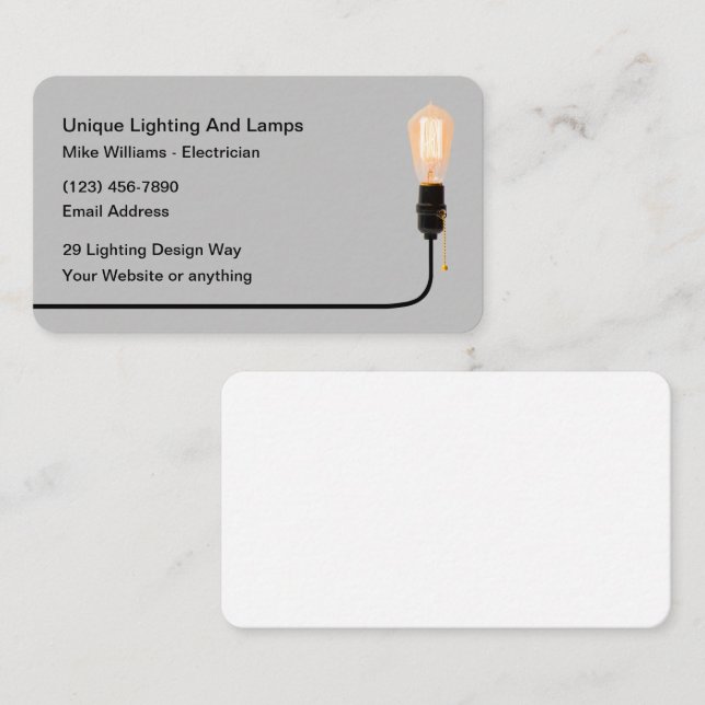 Cool Electricien Editable Carte de visite Design (Devant / Derrière)