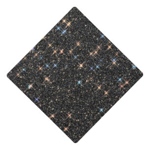 Cool Elegant Black Glitter Sparkle Graduation Cap Topper