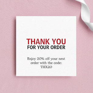 Cool Élégant Coupon en Carte de remerciements roug