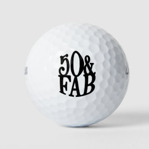 Cool Elegant Fun 50 & FAB Birthday Golf Balls