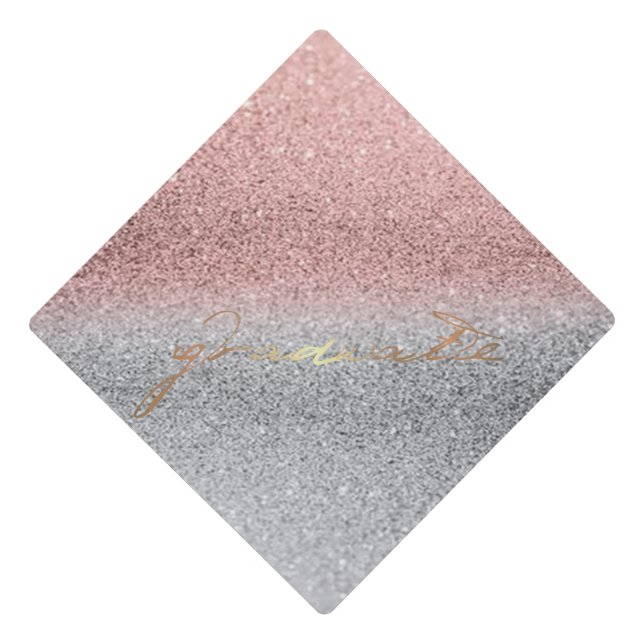 Cool Elegant Glitter  Graduate Graduation Cap Topper (Front)