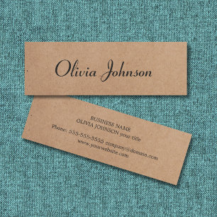 Cool Elegant Kraft Paper Handwriting Consultant Mini Business Card