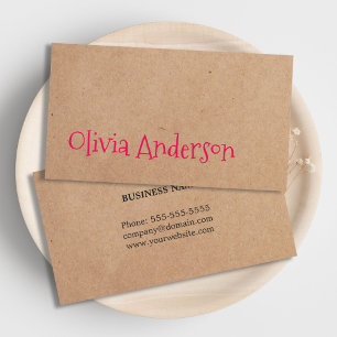 Cool Elegant Kraft Paper Pink Consultant Business Card