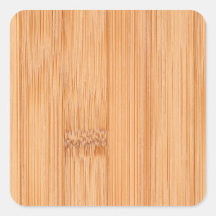 Cool elegant light brown bamboo wood print square sticker