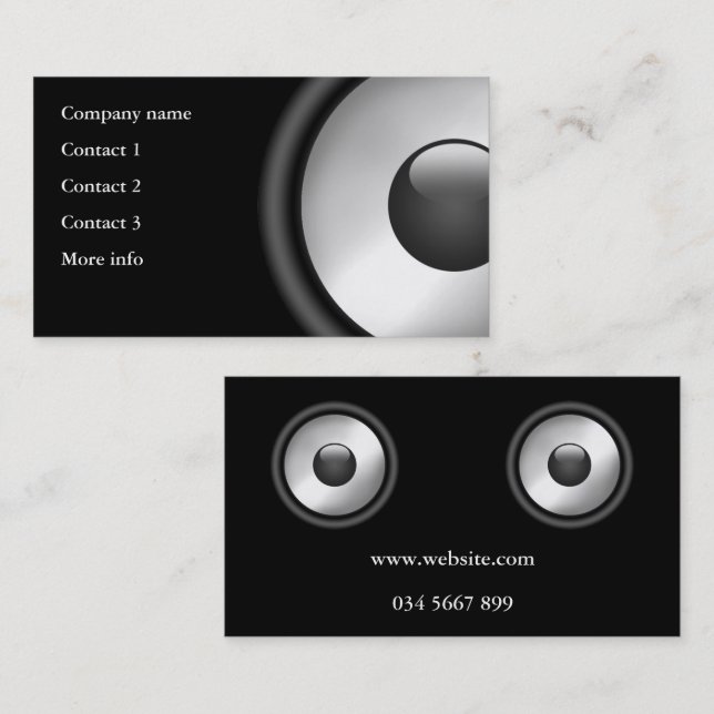 Cool Elegant Music Speaker design Business Card (Front/Back)