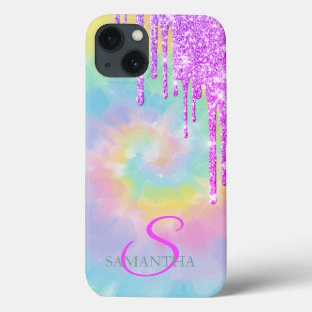Cool Elegant Ombre Glitter Drips Tie Dye   Case-Mate iPhone Case (Back)
