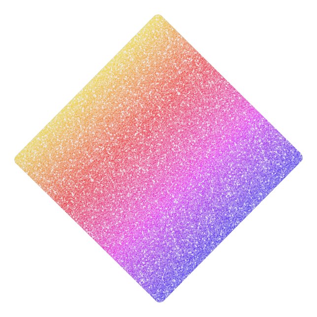 Cool Elegant Ombre Glitter Graduation Cap Topper (Front)