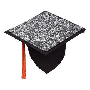 Cool Elegant Silver  Sequins Graduation Cap Topper