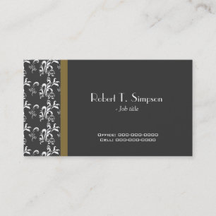 cool, elegant simple damask business card