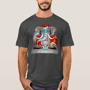 Cool Elephant DJ Funny Party Animal Music Mixer T-Shirt