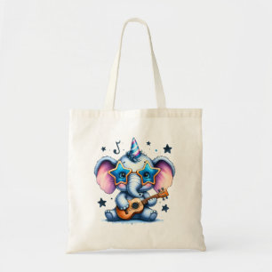 Cool Elephant Music Lover Art Tote Bag
