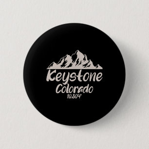 Cool Elevation Keystone Colorado Tee Skiing Snowbo 2 Inch Round Button