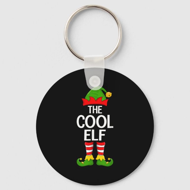Cool Elf Xmas Matching Family Elf Squad Christmas  Keychain (Front)