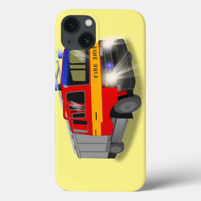 Cool Emergency Fire Engine Cartoon Design for Kids Case-Mate iPhone Case (Back)