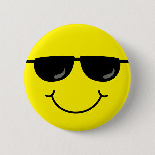 Cool Emoji Face with Sunglasses 2 Inch Round Button