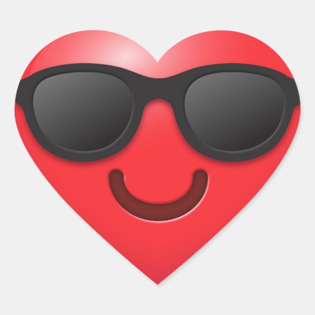 Cool Emoji Heart Heart Sticker (Front)