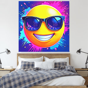 Cool 😎 Emoji Splash Fun Canvas Print
