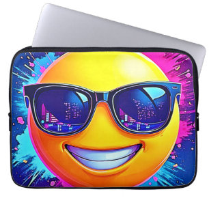 Cool 😎 Emoji Splash Fun Laptop Sleeve