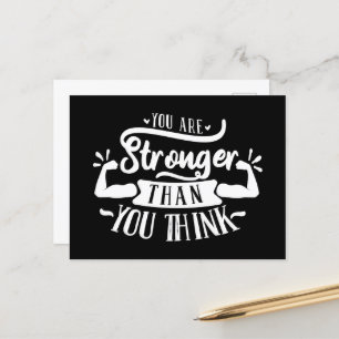 cool encouragement strong word art postcard
