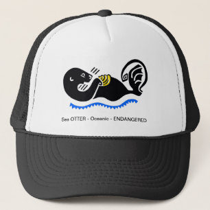 Cool endangered Sea OTTER -- trucker hat
