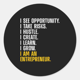 Cool Entrepreneur Art For Men Women Ceo New Busine Classic Round Sticker
