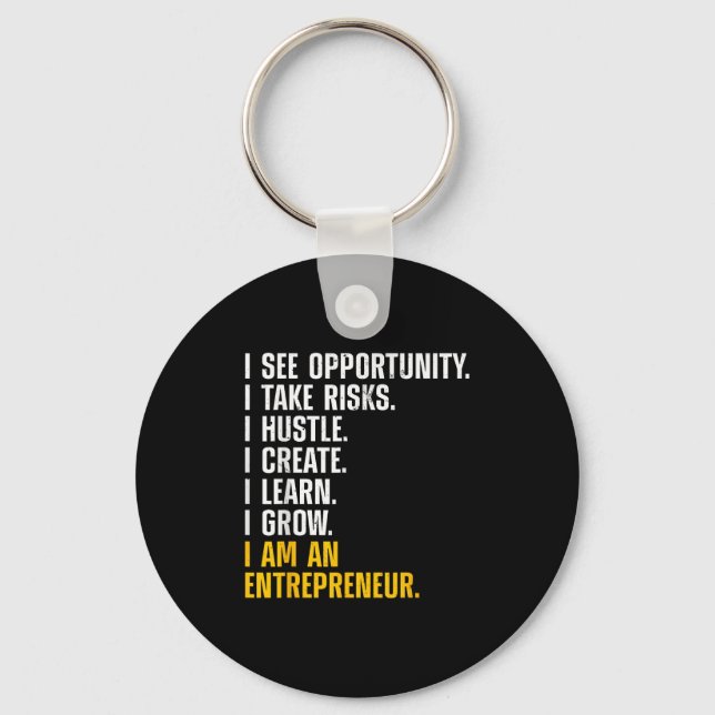Cool Entrepreneur Art For Men Women Ceo New Busine Keychain (Front)