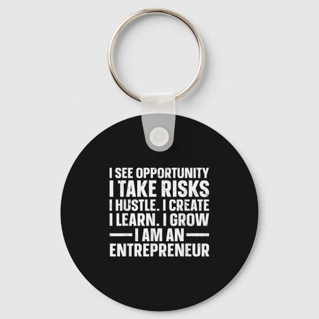 Cool Entrepreneur Art For Men Women Young New Busi Keychain (Front)